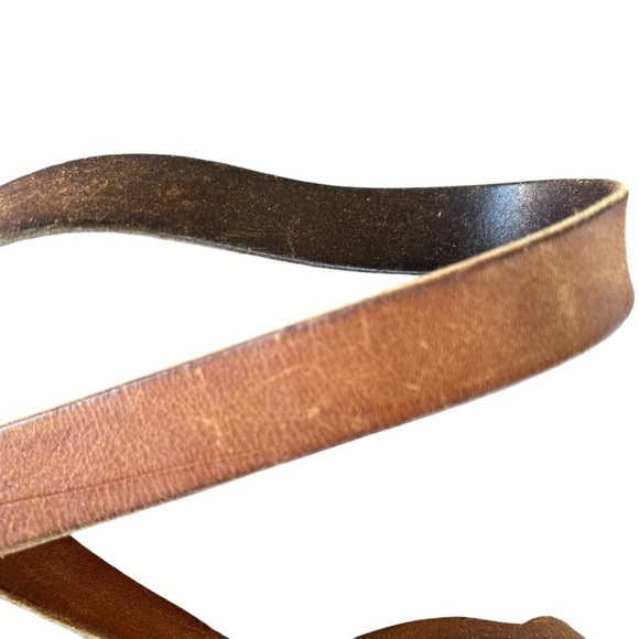 VTG Distressed Leather Boho Saddle Flap Purse Decorative Stitching Braid Detail - Picture 8 of 14